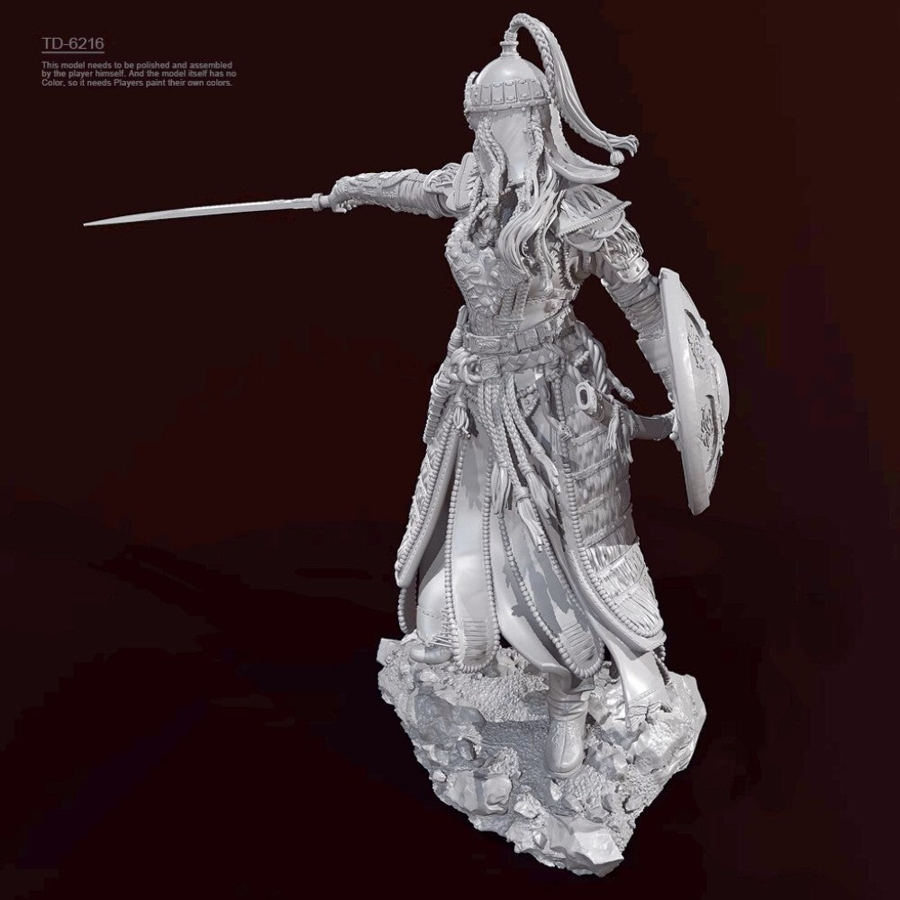 110mm resin figure model kit 3D printing of ancient Mongolian female generals