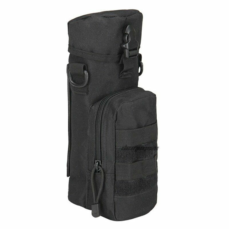 Water Bottle Pouch Nylon Outdoor Military Travel Kettle Bag Shoulder Strap Green