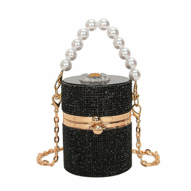 Women Crossbody Bags Metal Chain Diamond Lipstick Pouch Women Shoulder Bag