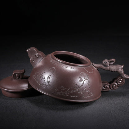 Chinese Yixing Zisha Clay Handmade Exquisite Teapot （奔月 底款：周桂珍）