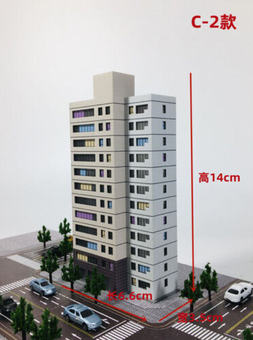 1:300 Building Model Street High-rise Building Railway House Scene Model