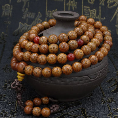 Old Star and Moon Bodhi 108 Beads 8mm Prayer Bead Bracelet Handcrafted Beads