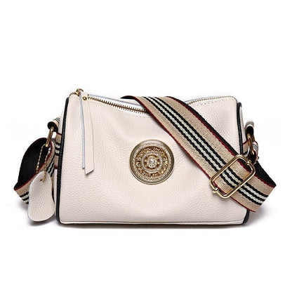 Women Leather Handbags Rotating Metal Lock Shoulder Bags Fashion Messenger Bags