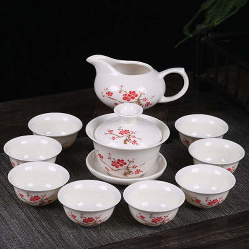 Chinese KungFu Tea Set Drinkware Ceramic Tea Pot Cup Tureen Gift Packing Pottery