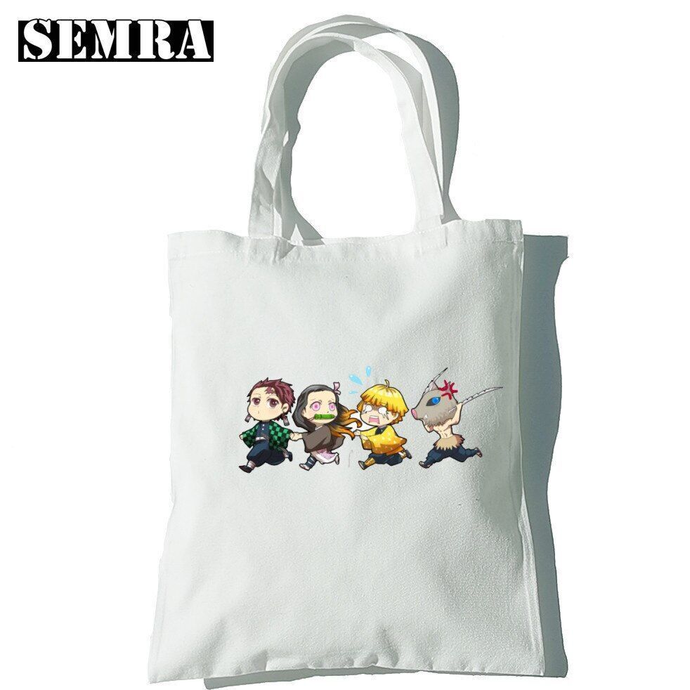 Canvas Tote Shoulder Bag Student Teacher Large Square Purse White / Black Pouch
