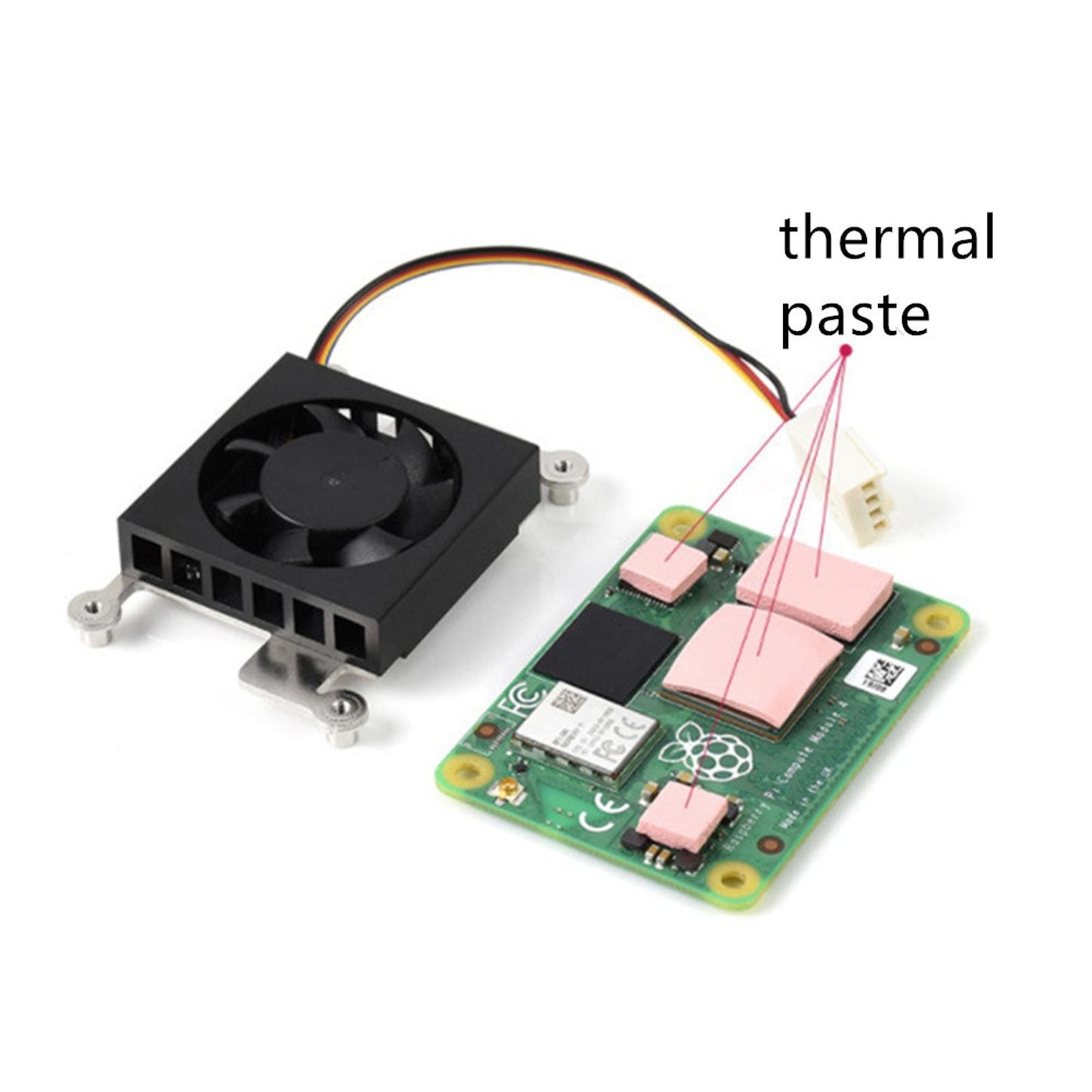 3007 Cooling Fan+Thermal Tape For Compute module 4/4 IO Board/4 POE Board a