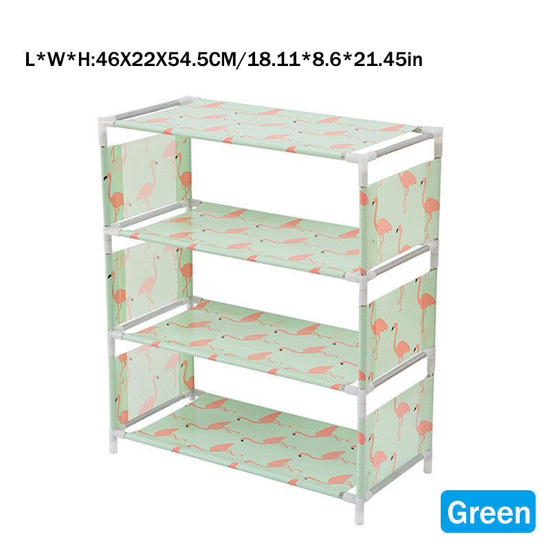 4-Tier Stackable Shoe Rack, Expandable & Adjustable Shoe Shelf Storage Organizer