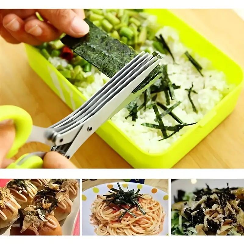 Herb Scissors Set with 5 Blades and Cover - Multipurpose Kitchen Chopping Shear