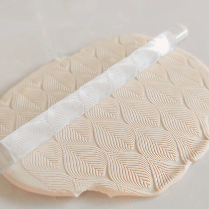 Rolling Pin Acrylic Kitchen Fondant Decorating Tool Clay Pastry Embossed Pattern