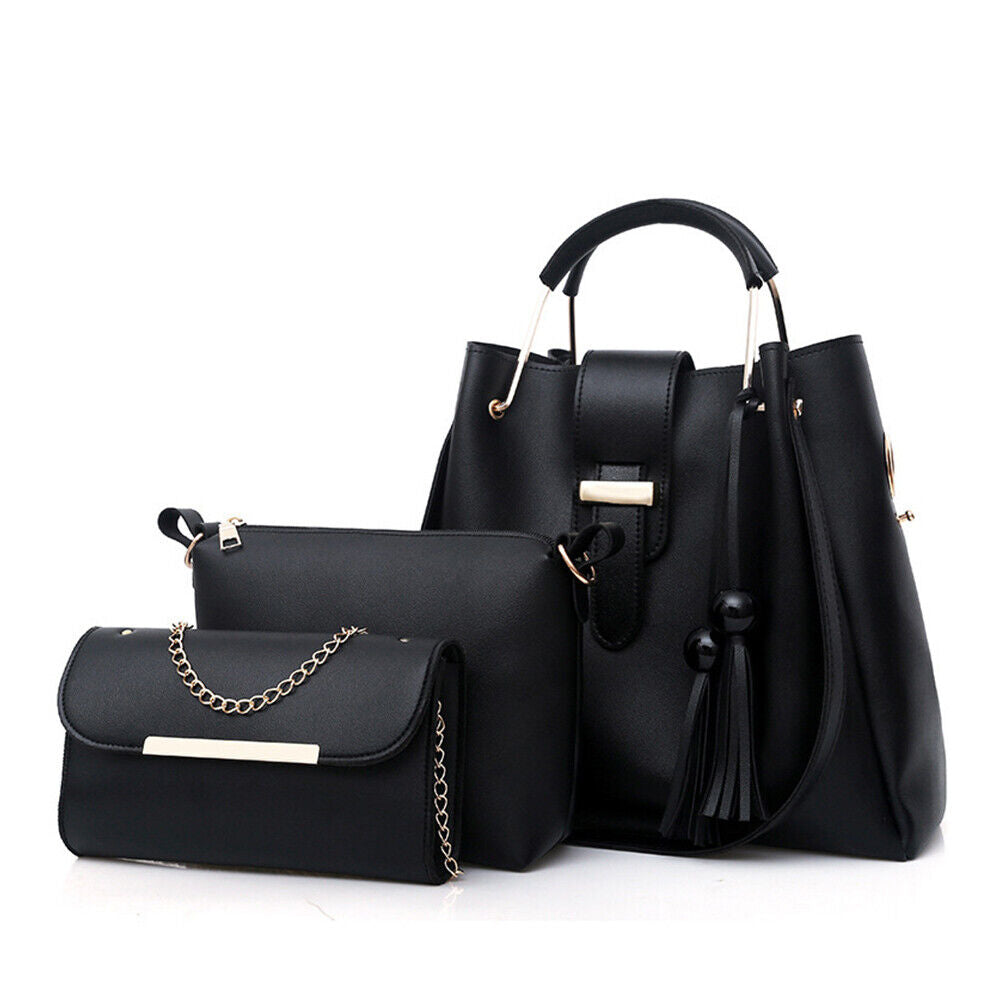 Fashion Women Bags Set 3pcs Large Casual Bags PU Leather Ladies Shoulder Bag