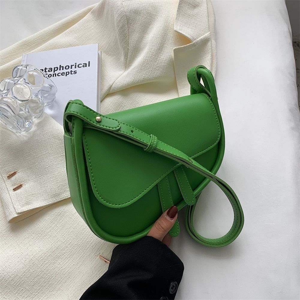 Fashion Saddle Bag New Small Shoulder Bags Solid Crossbody Female Messenger Bag