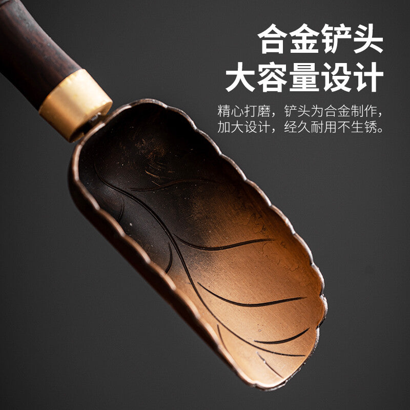 Sandalwood Copper Tea Spoon Tea Set Accessories Alloy Shovel Head Tea Collector
