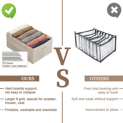Wardrobe Clothes Organizer Jeans Compartment Storage Box Foldable Drawer AU HOT