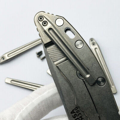 Deep Carry TC4 Clip + 3PCs. TC4 Screws for Rick Hinderer knives XM18 / XM24