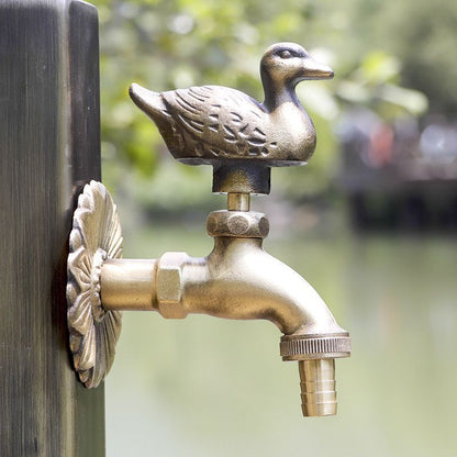 Decorative Garden Faucet Brass Animal Shape Bibcock Retro Tap Bathroom Accessory