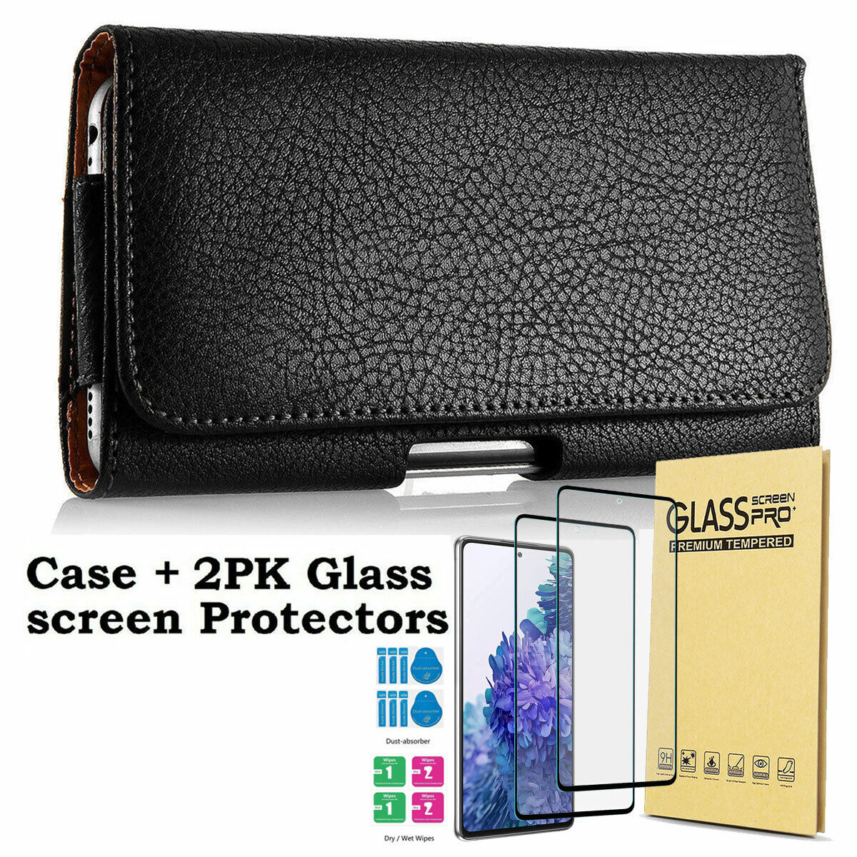 For Samsung Galaxy S20 FE 5G Phone Case, Shockproof Leather with Tempered Glass