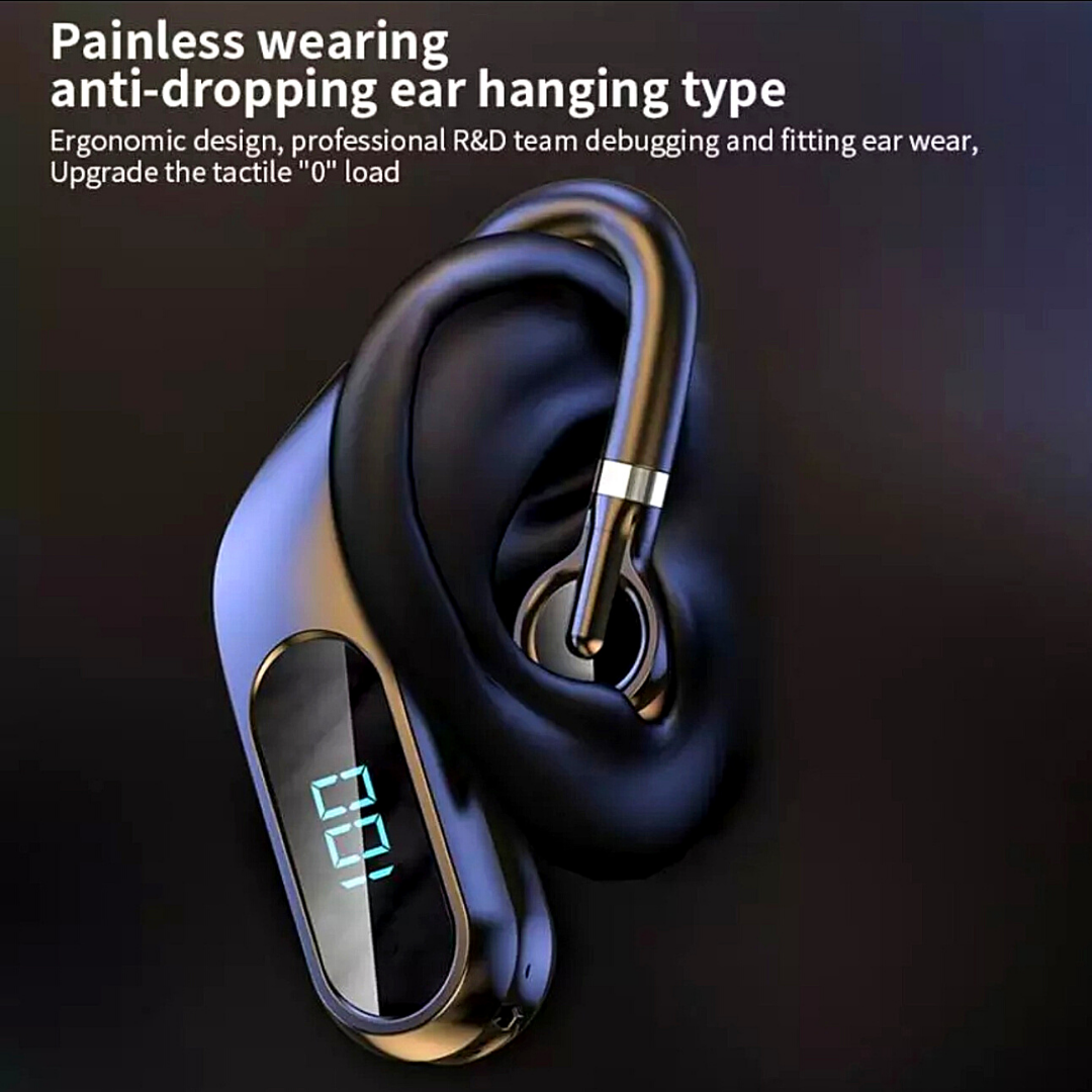 Trucker Wireless Bluetooth 5.0 Earpiece Headset Dual Mic Earbud Noise Cancelling