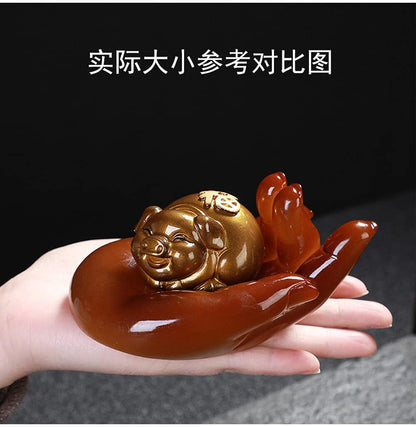 12cm Creativity Pig Color Changing Tea Pet Tea Play Tea Table Decor