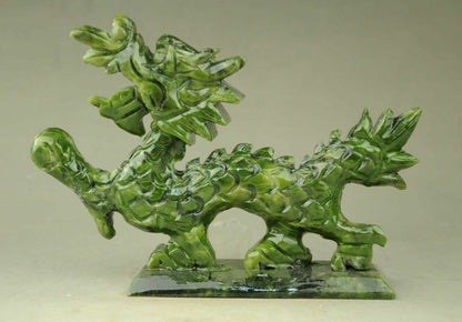 Exquisite Natural Jade Handmade Hand-carved Dragon Statues