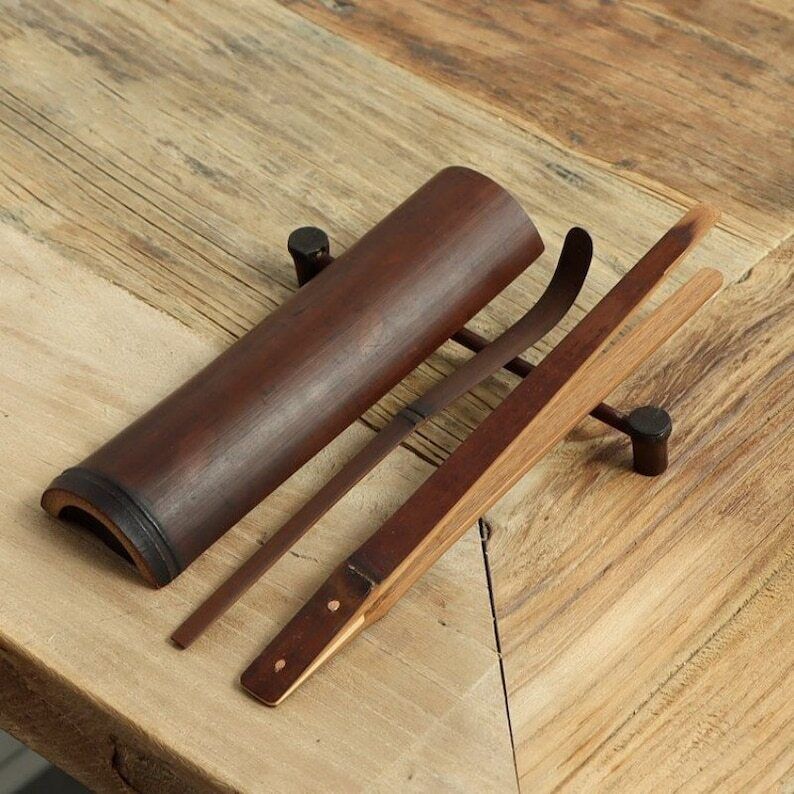 Natural Bamboo Tea Ceremony Accessories With Cloth Bag|Tea Accessories