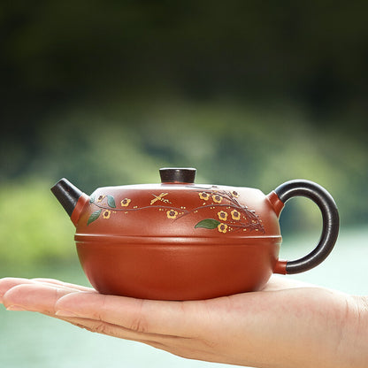 Kung Fu Loose Leaf Tea Maker 160ml Hand-painted purple clay pot Household TeaSet