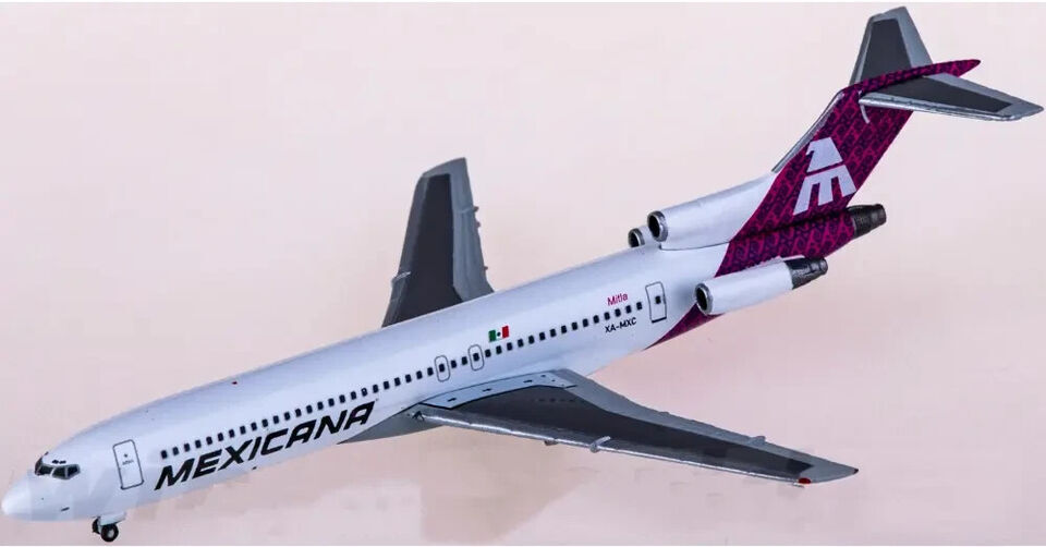 1:500 Herpa Mexicana BOEING 727-200 Passenger Aircraft Diecast Airplane Model
