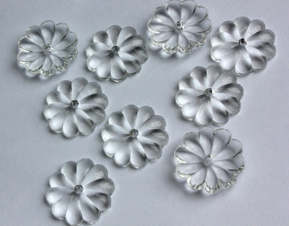 10PCS U PICK FLOWER ROSETTE CRYSTAL CHANDELIER GLASS DROP PENDANTS BEADS PARTS