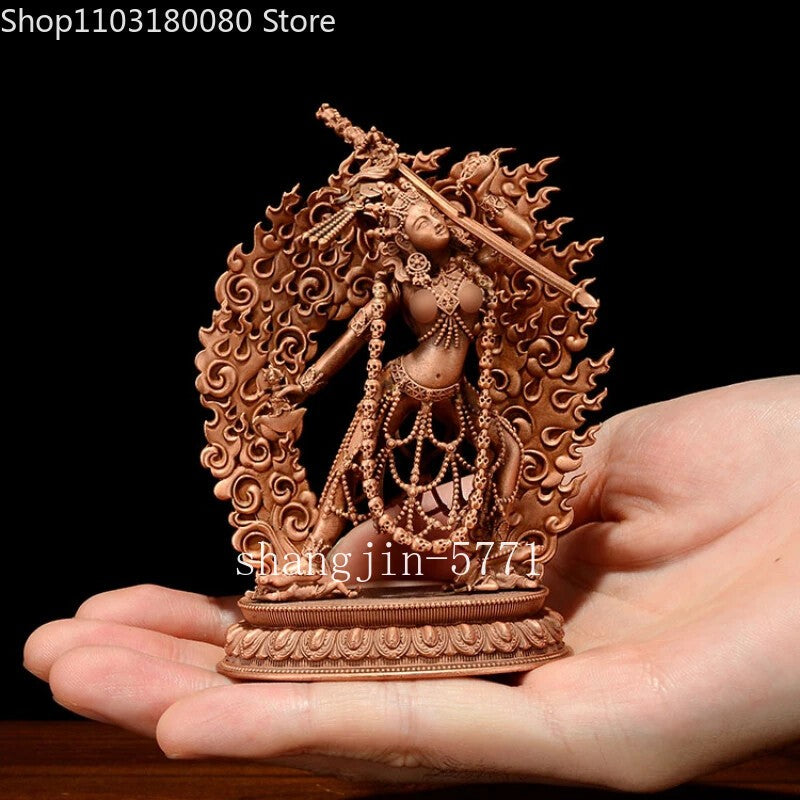 Exquisite Red Copper Carving Vajrayogini Buddha Statue Tibet Buddhism Statue