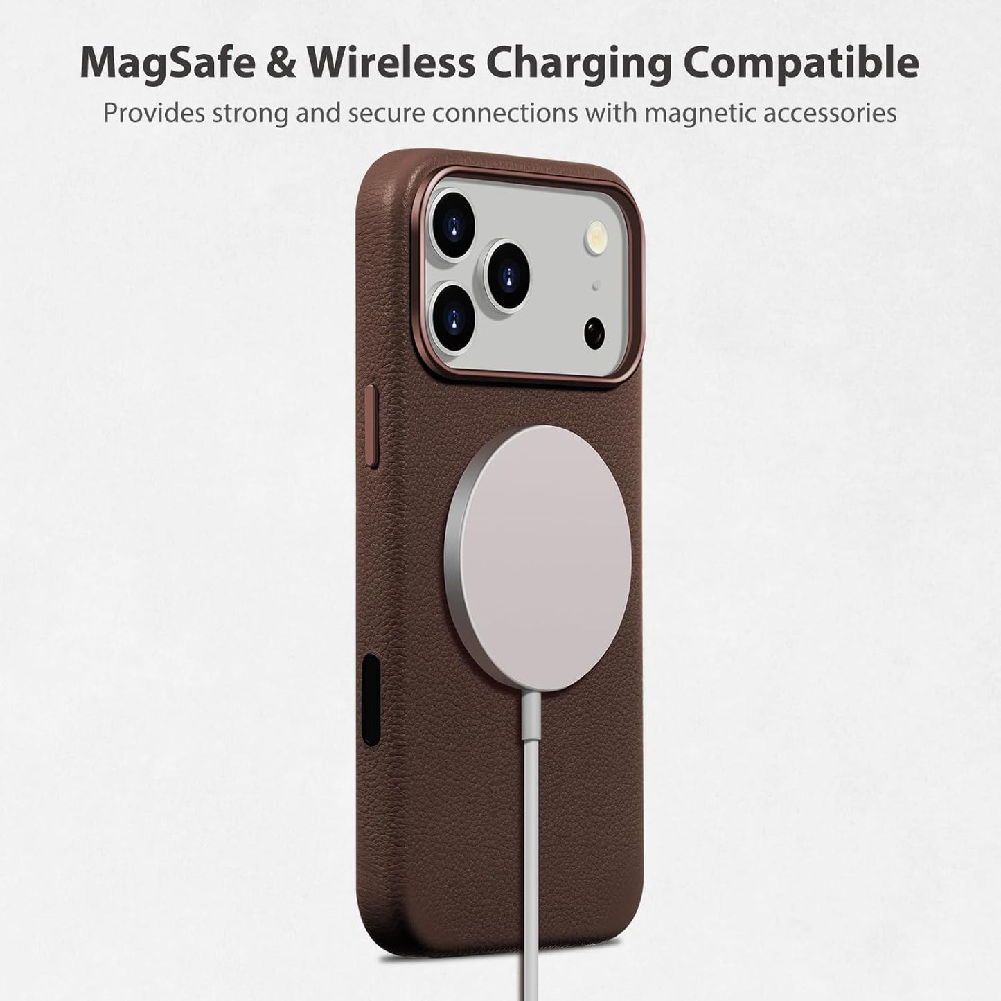 Handcrafted Premium Tumbled Leather Case for Iphone 17 Pro Max, Compatible with