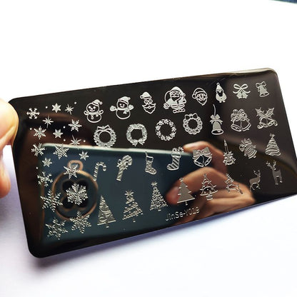 Nail Art Tool Metal Snowflake Flower DIY Stamping Plates Printing Stencil 6x12cm