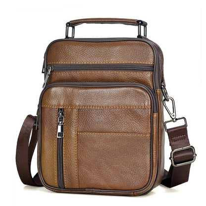 Men Genuine Leather Handbag Male Shoulder Bag Cowhide Leather Bag Men's Tote