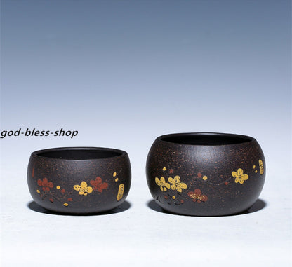 Real Yixing Zisha Tea Cup Black Galaxy Clay Master Cup 60ml / 110ml Kungfu Cups