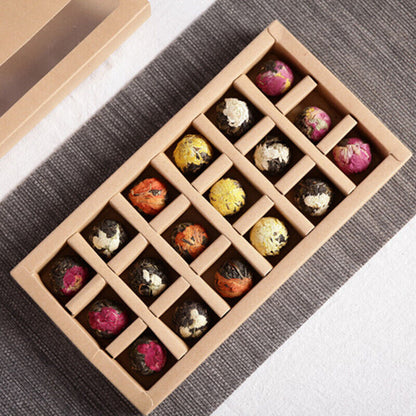 Yunnan Pu'er tea rose jasmine tea dragon pearl peony flower ball 6 flavors 18pcs