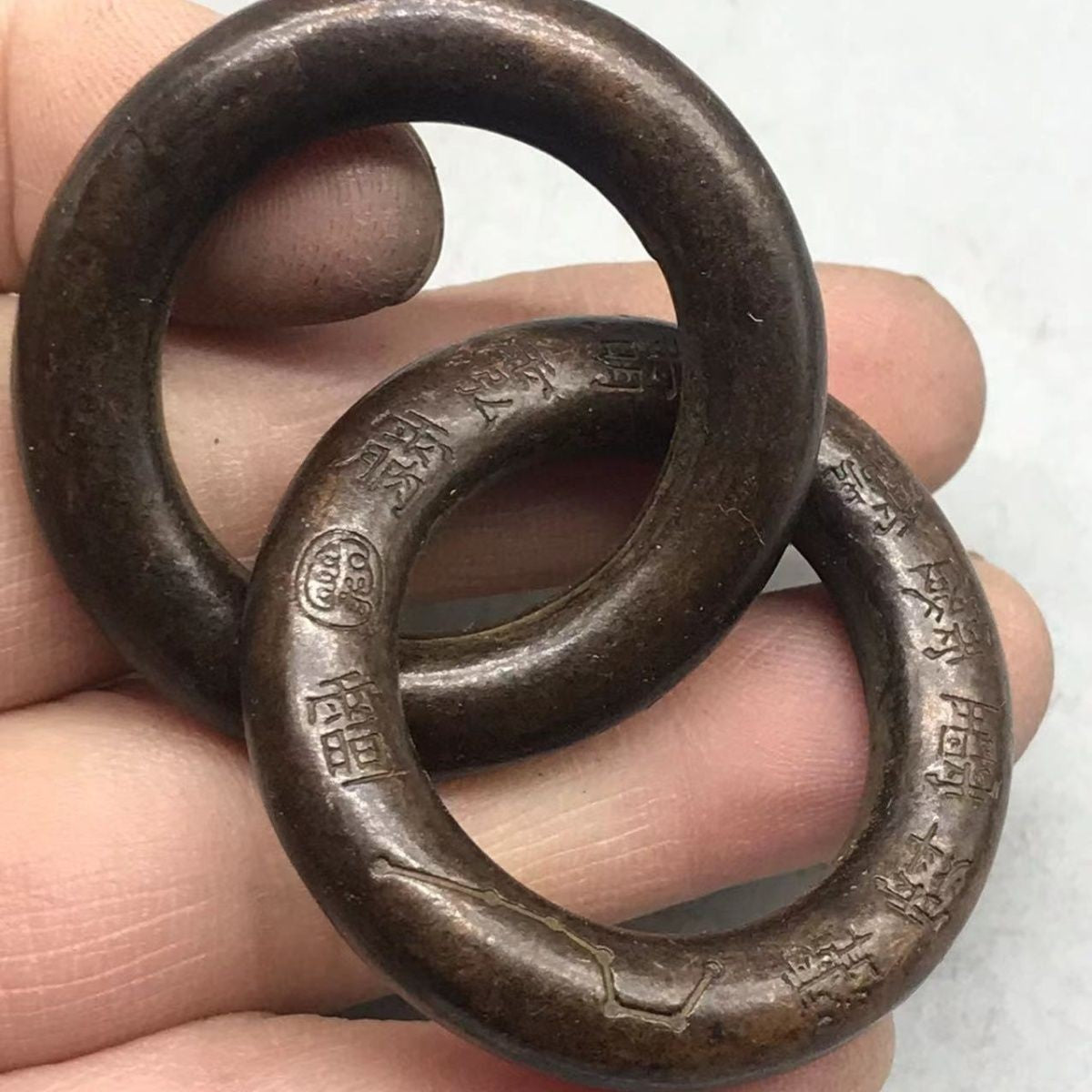 Solid Qiankun Circle Pendant Yin Yang Ring Nine-Word Mantra Carved Lucky Amulet