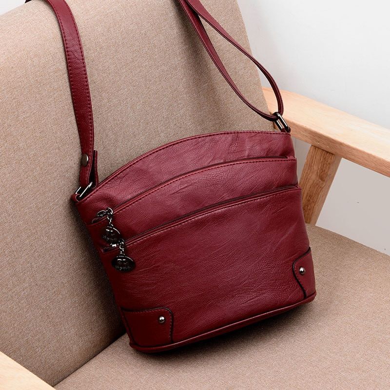 Multi-layer Pockets Genuine Leather Shoulder Bag Handbag Bag Small Crossbody Bag