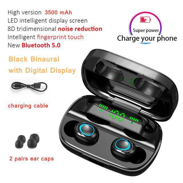 Bluetooth 5.0 Earbuds Wireless Earphone HiFi Stereo Headphone for iPhone Samsung