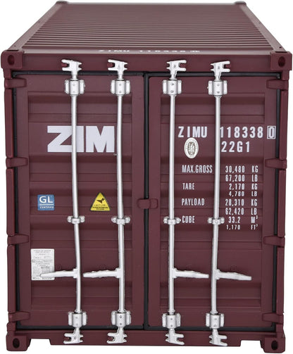 1:20 ZIM 20GP Shipping Container Model Abs Resin & Wood Toy Home Decoration Gift