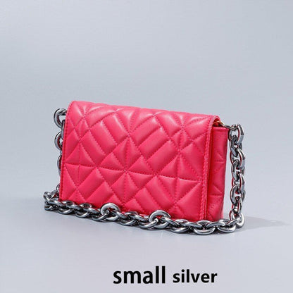 Handbag Green Small Flap Shoulder Bag Chain Clutch Bags Polyester Square Purse