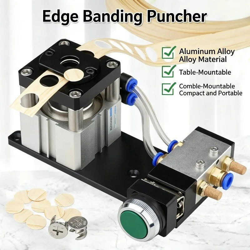 8/15mm Pneumatic Edge Banding Hole Punch Machine Woodworking Punch Guide