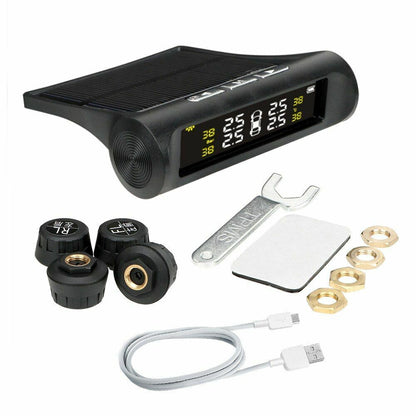 Car Tire Pressure Sensor Temperature Warning Fuel Save Monitor System 4 External