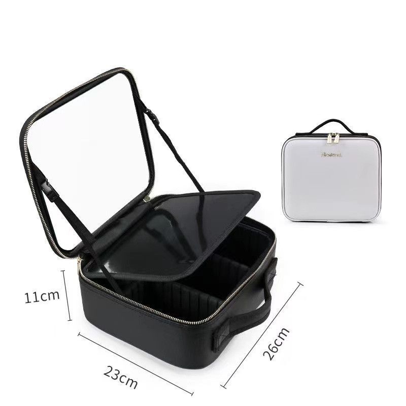 LED Light Cosmetic Bag Mirror Luxury Large Traveling Makeup Purse 26*23*11CM Bag