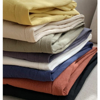 Pants Women Casual Cotton Linen Elastic Waist Solid Basic Retro Loose Trousers