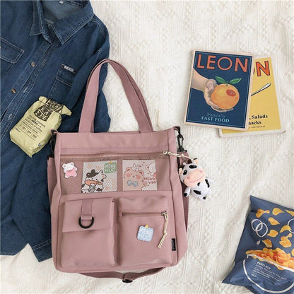 Large Capacity Shoulder Bag Fashionable Students Shoulder Bag Nylon Waterproof