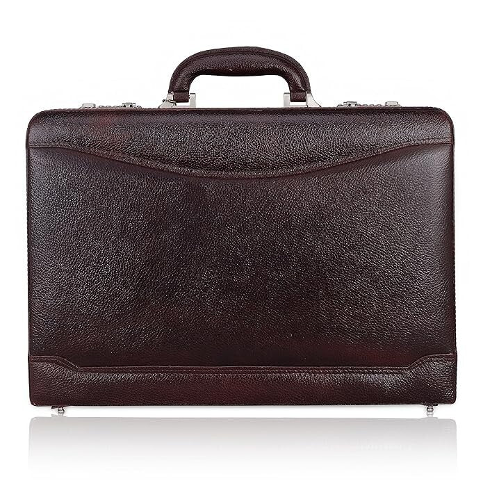 New Leather Travel Briefcase Combination Lock Office Business Handbag