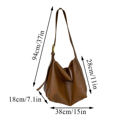 Large Capacity Shoulder Bag Fashion Soft PU Leather Handbag Tote Crossbody Bag