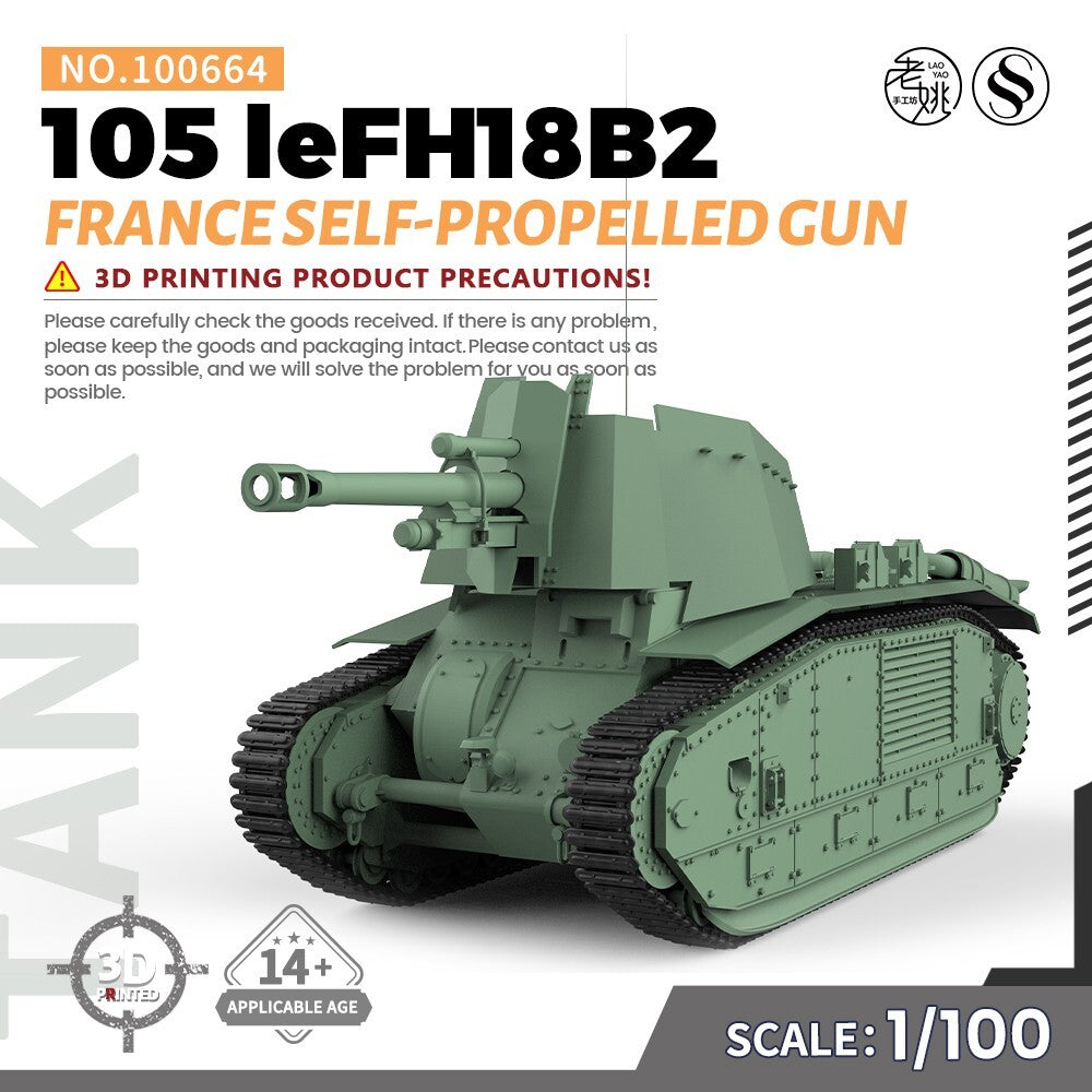 SSMODEL SS100664 1/100 15mm WarGaming France 105 leFH18B2 Self-Propelled Gun
