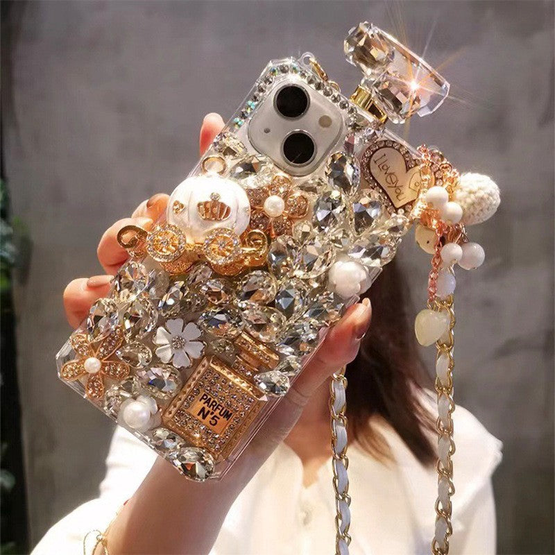 Luxury Perfume Bottle Rhinestone for iPhone 17/16/15/14/13/12 Pro Max Phone case