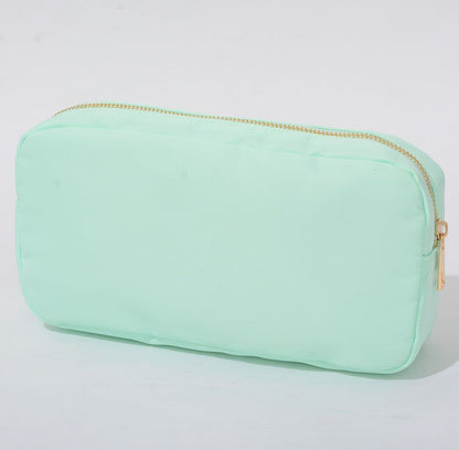 S-XL Embroidery Patch Toiletry Pouch Waterproof Storage Nylon Travel Makeup Bags