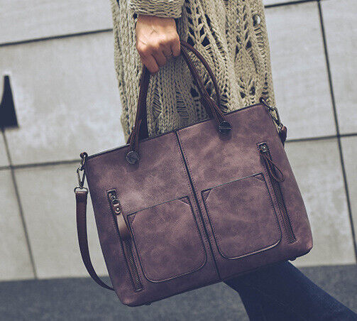 European Women's Bag Large Simple Fashion Handbag Retro Shoulder Messenger Bags