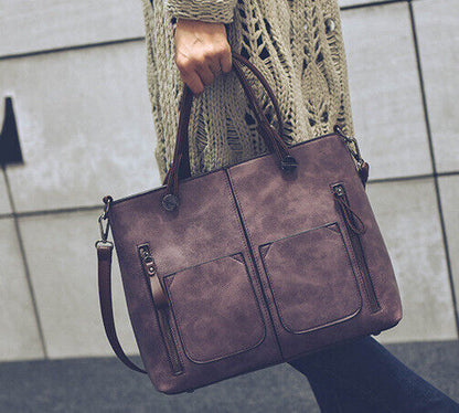 European Women's Bag Large Simple Fashion Handbag Retro Shoulder Messenger Bags